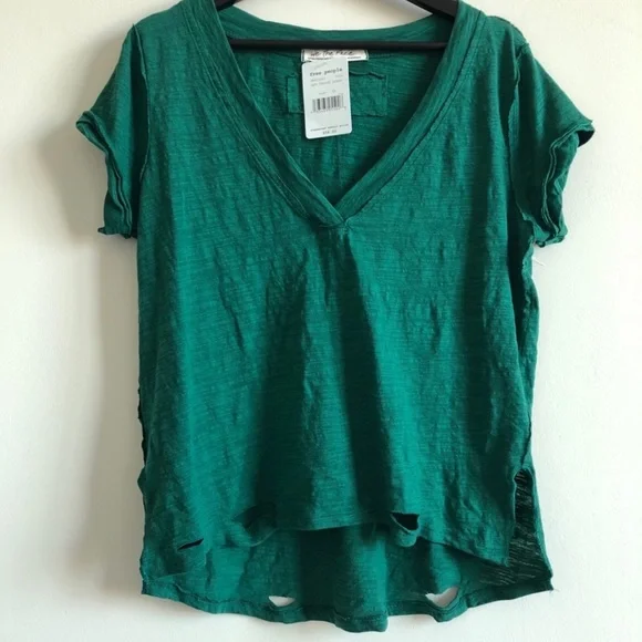 We The Free /Free People Distressed V-Neck Tee - Picture 2 of 7